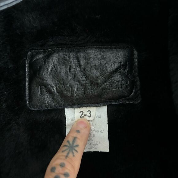 Elegant Black Leather Hooded Coat for Women Size 2 - Picture 8 of 16